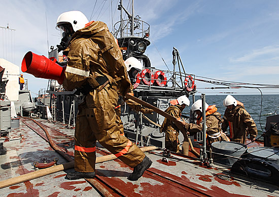 Crew rescue from burning trawler Atlant